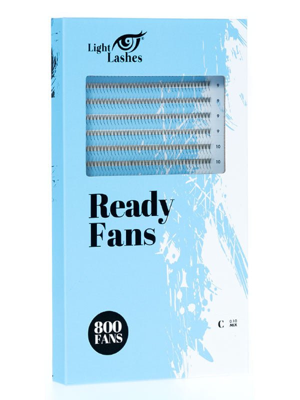 2D 800 Fertigfächer "READY FANS" C - curl MAXI_FORMAT - LashMaker Shop